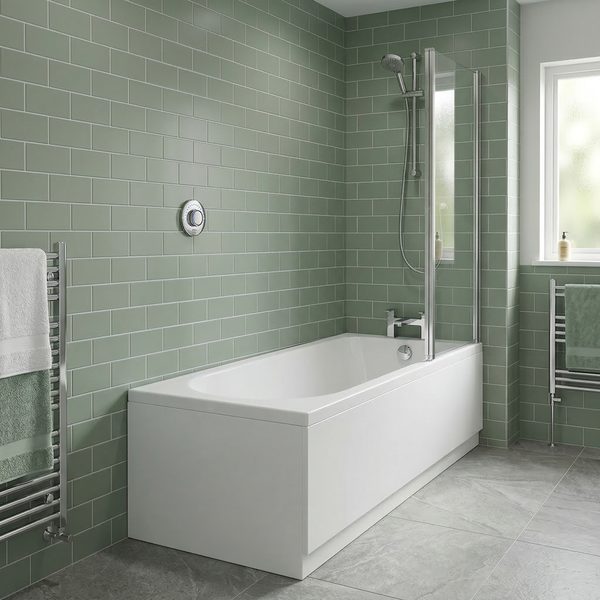 Bath with Panel & Shower Over